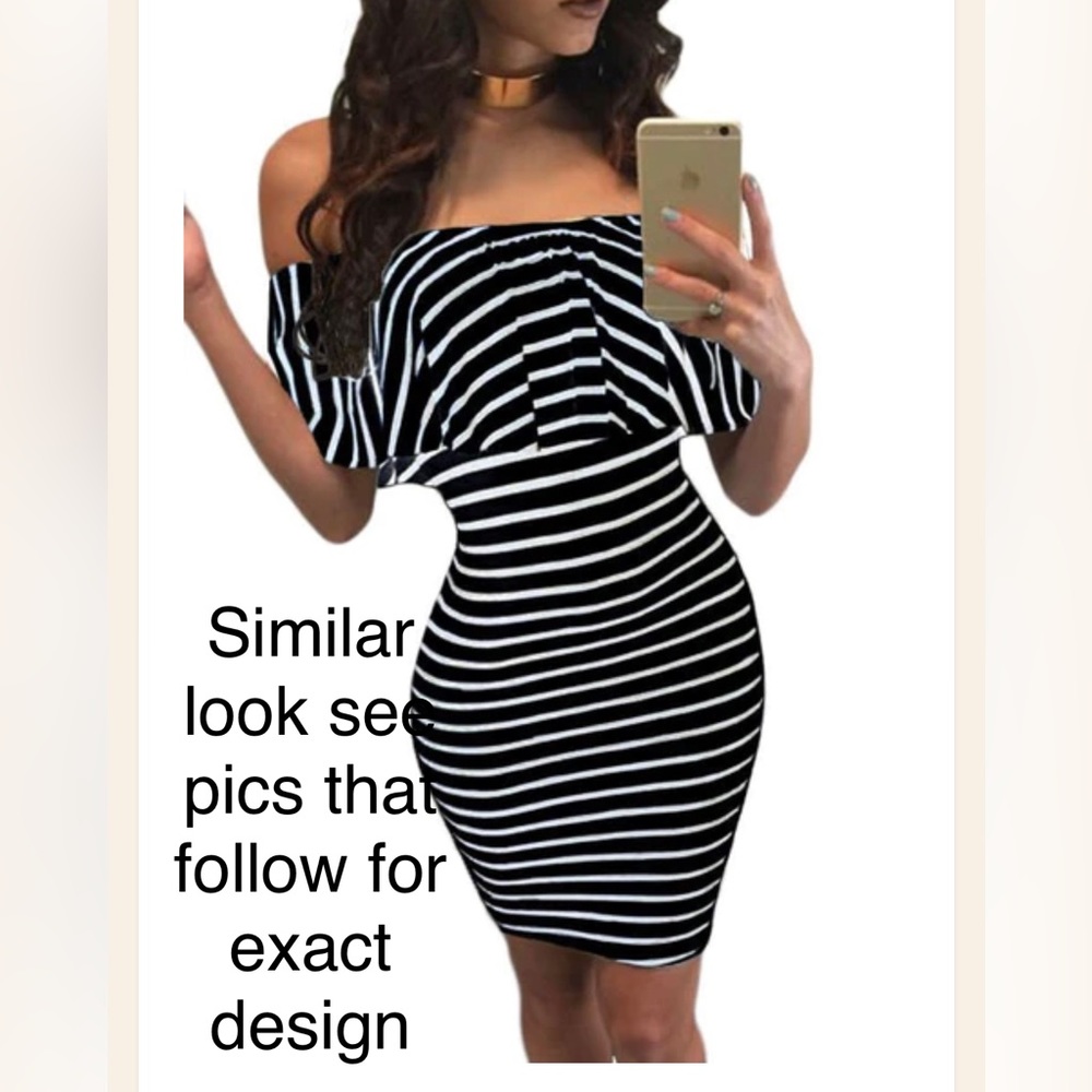 Charming Charlie black and white dress